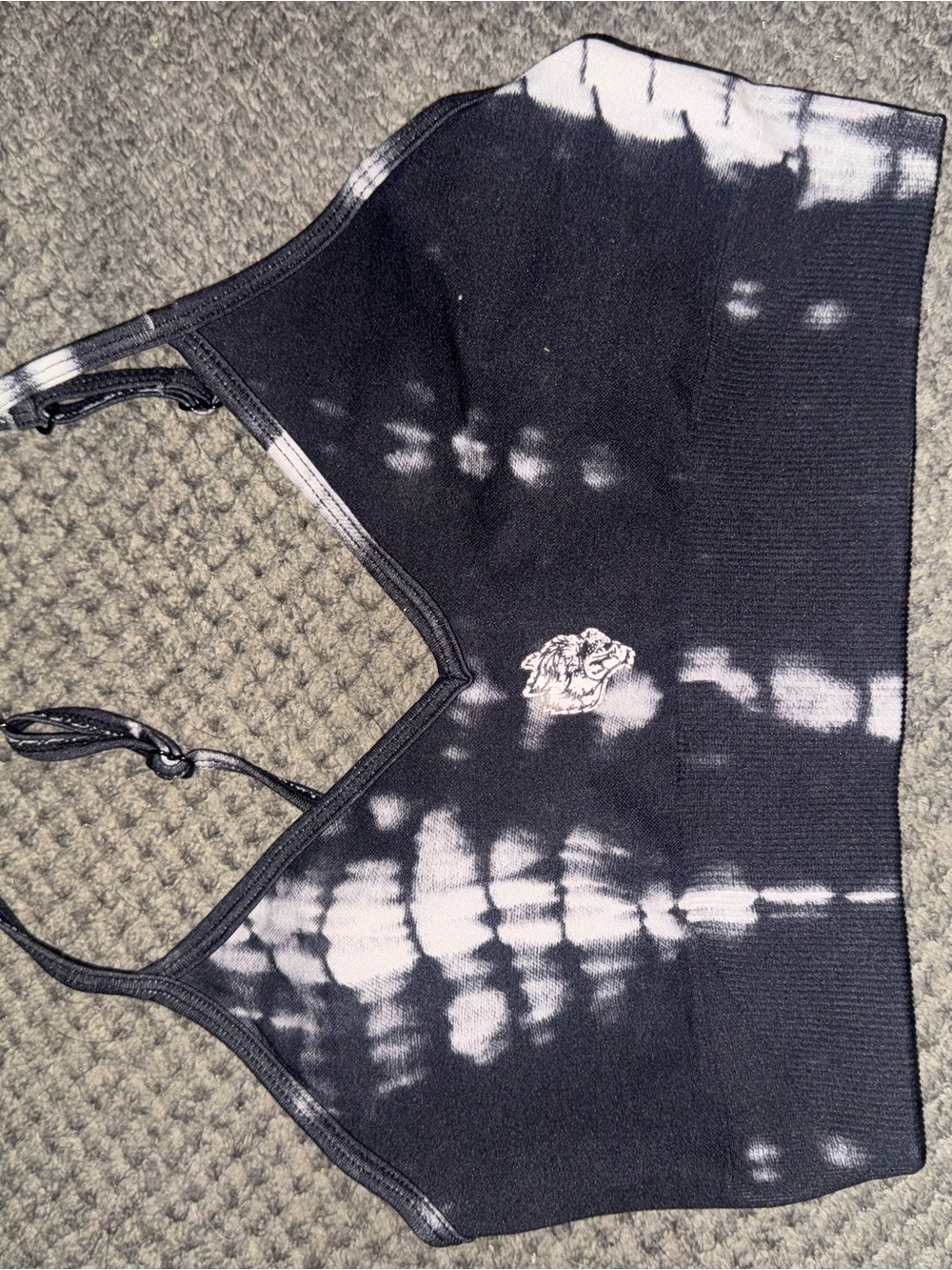 Black & White Tie-Dye sports bra